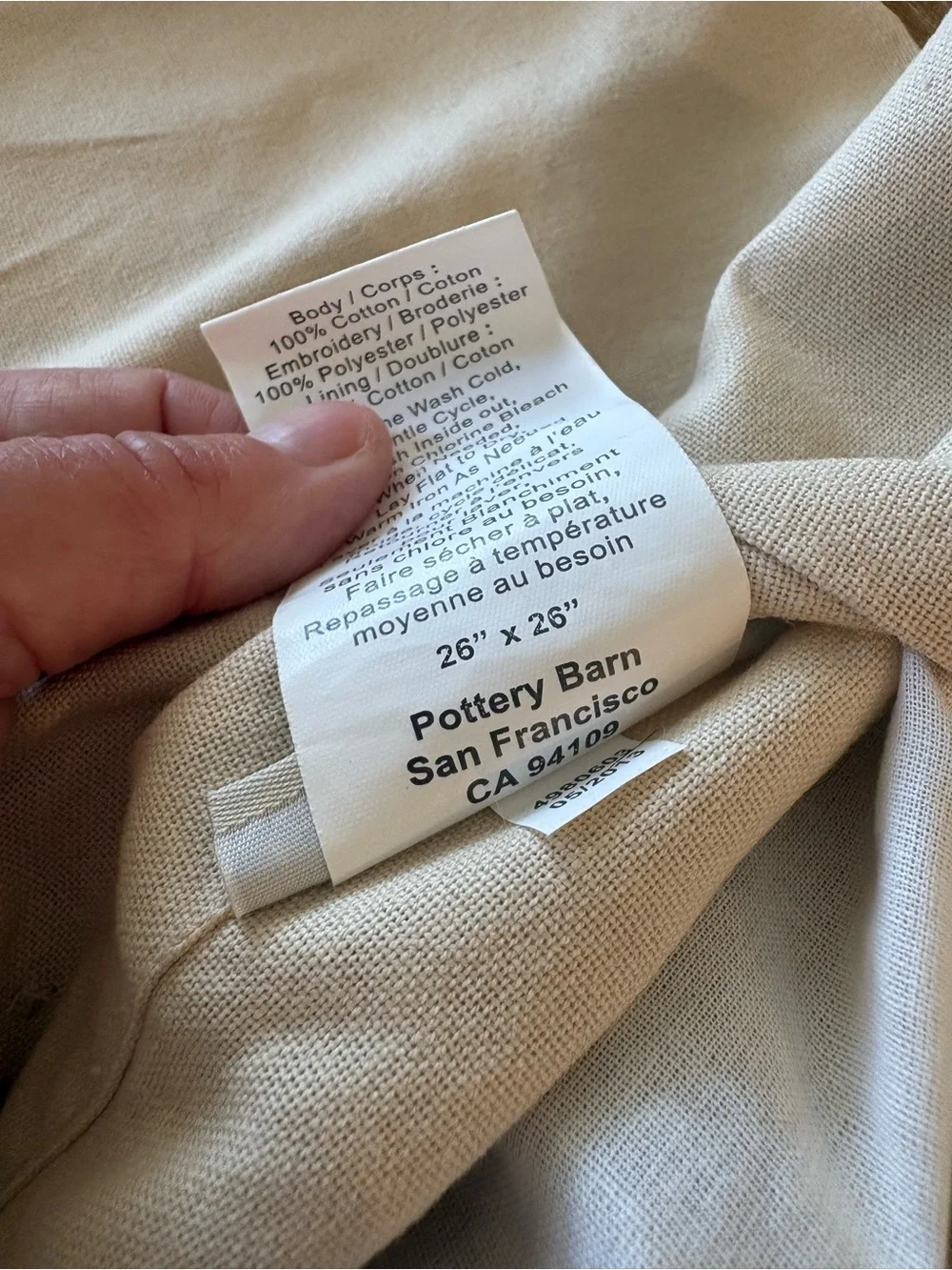 Pottery Barn set of 2-rust, green, cream Pillow Covers26x26 excellent condition